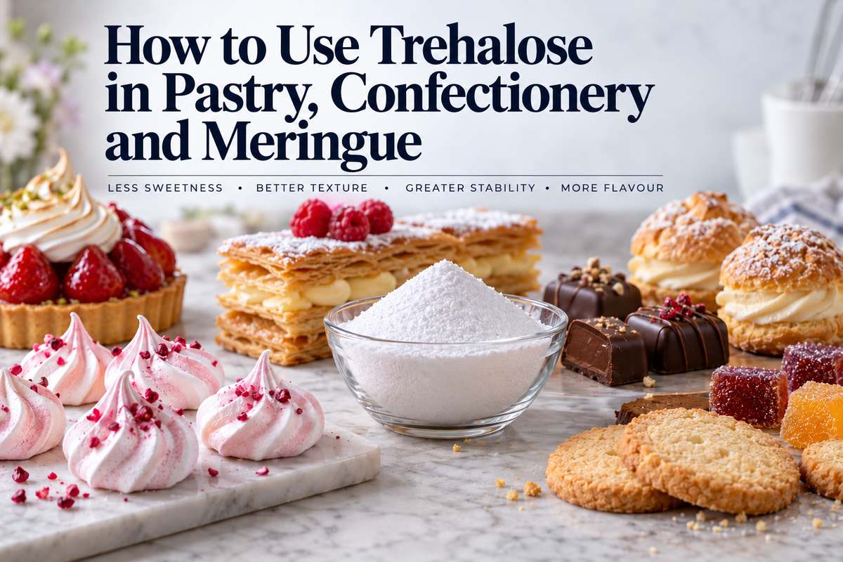 How to use trehalose in pastry, confectionery and meringue with pastries, chocolates, meringues and biscuits