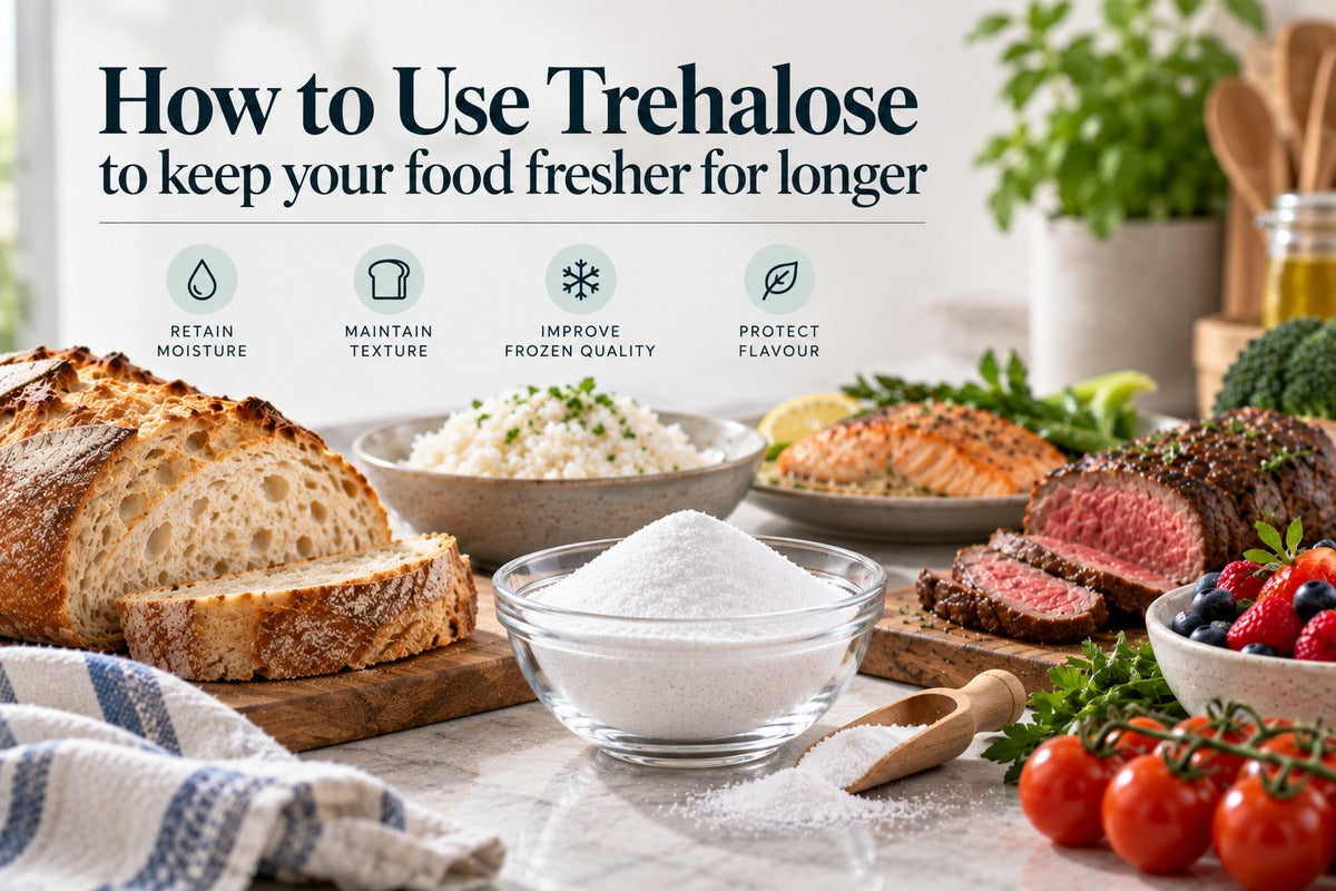 How to use trehalose to keep food fresher for longer, with bread, rice, meat, fish, fruit and vegetables