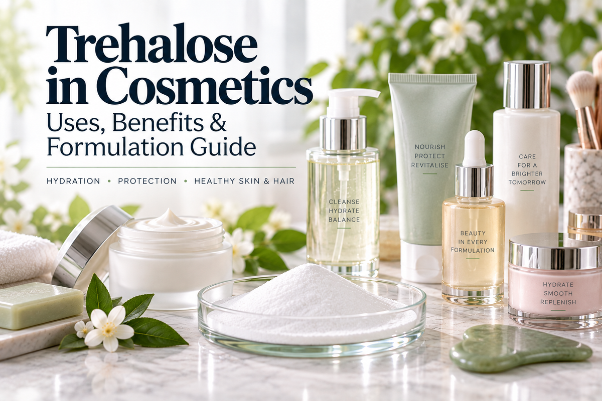 Trehalose in cosmetics for skin hydration, barrier support, hair care and formulation